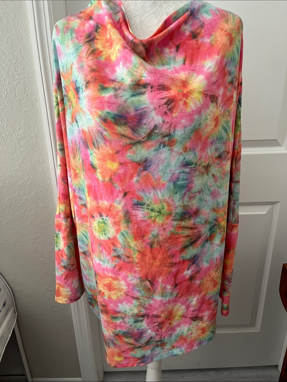 HEIMISH USA Long Sleeve Tie-Dye Top in Pink Multi